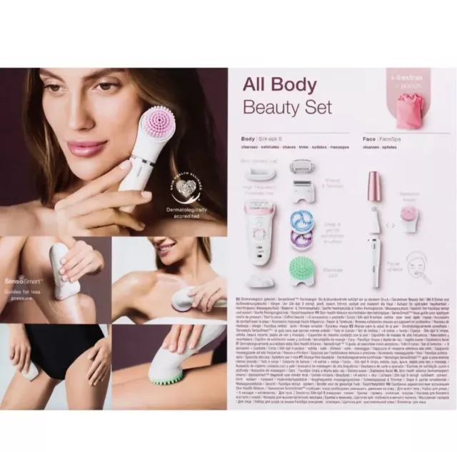 Braun Silk-épil Beauty Set 9 for Women Face, Body & Leg Wet & Dry Epilator Shave 2