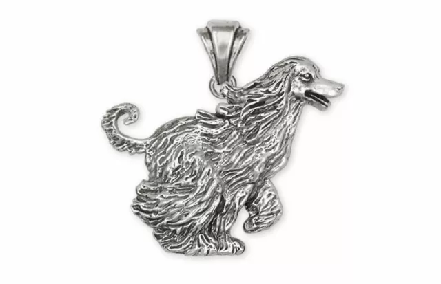 Afghan Hound Pendant Jewelry Sterling Silver Handmade Dog Pendant AF3-P