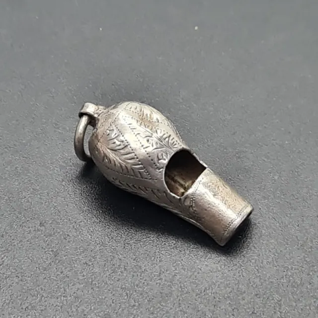 Antique Sterling Silver Whistle with Loop