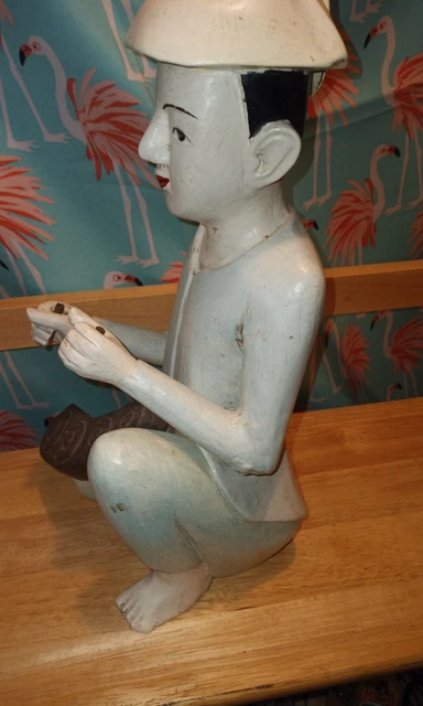 Hand Carved Wooden Burmese Statue? Beautiful Heavy 4