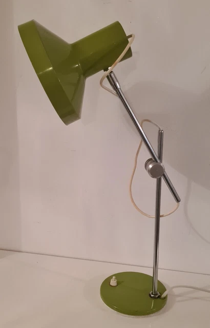 Lampe d'appoint de bureau vert vintage Articulée réglable des année 1960 / FR