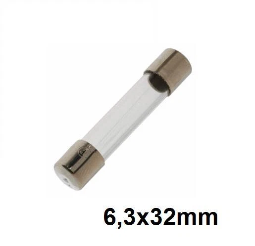 FUSIBILE IN VETRO RAPIDO TIPO F 3,15A 250V 6,3x32mm Marca OMEGA
