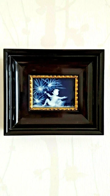 ANCIEN MINIATURE PLAQUE en PORCELAINE de LIMOGES SIGNÉE