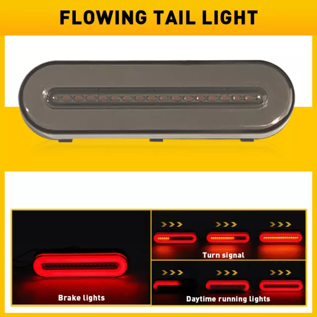 1pcs Car Truck LED DRL Flowing Light Bar Turn Signal Stop Brake Tail Strip Lamp