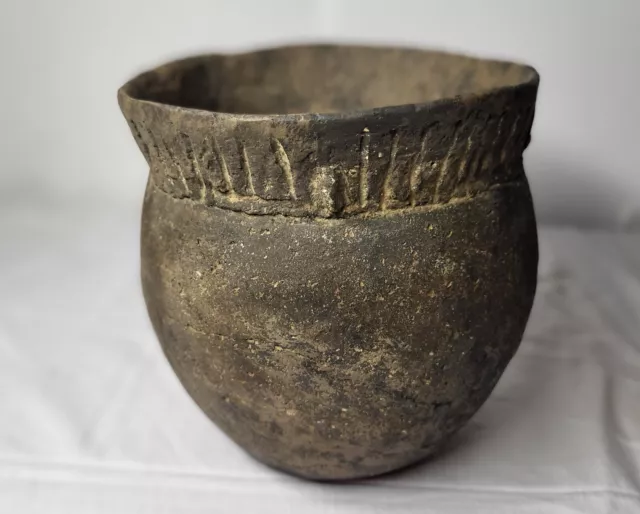 TX. Nash Neck Banded Jar Ancient American Indian Pottery - Restored