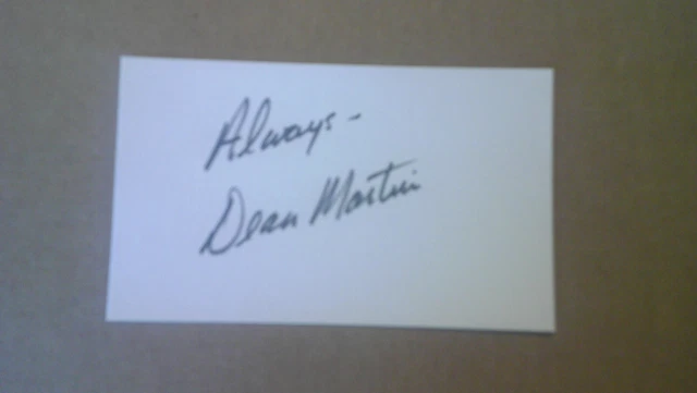 DEAN MARTIN SIGNED 3x5 INDEX CARD AUTOGRAPH