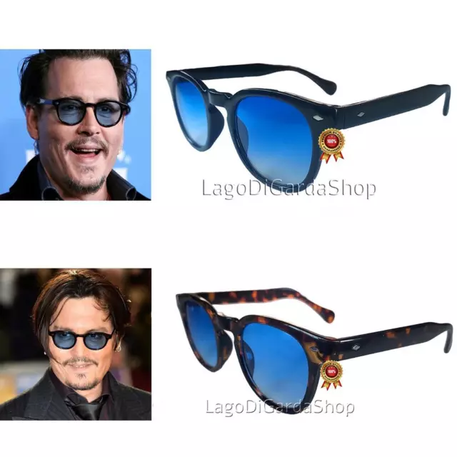 Occhiali da sole uomo Stile Moscot Johnny Depp Barbieri Ronaldo Star Hollywood