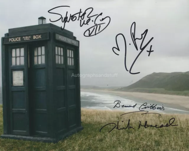 Sylvester McCoy Bernard Cribbins +2 HAND SIGNED 8x10 Photo Autograph Doctor Who