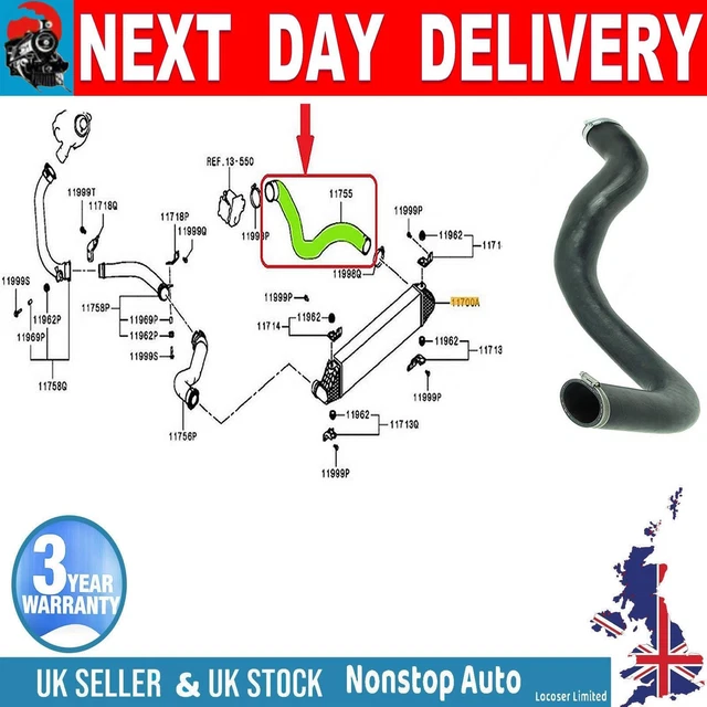 TURBO INTERCOOLER HOSE Pipe Fits Mitsubishi Outlander 2.2Di D 150Hp