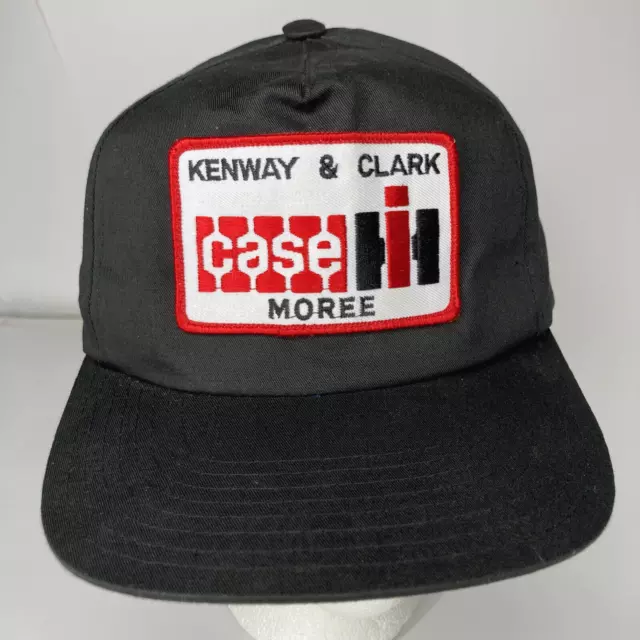 Vtg KENWAY & CLARK Case International SnapBack Trucker Hat Lg Patch Black Cap IH