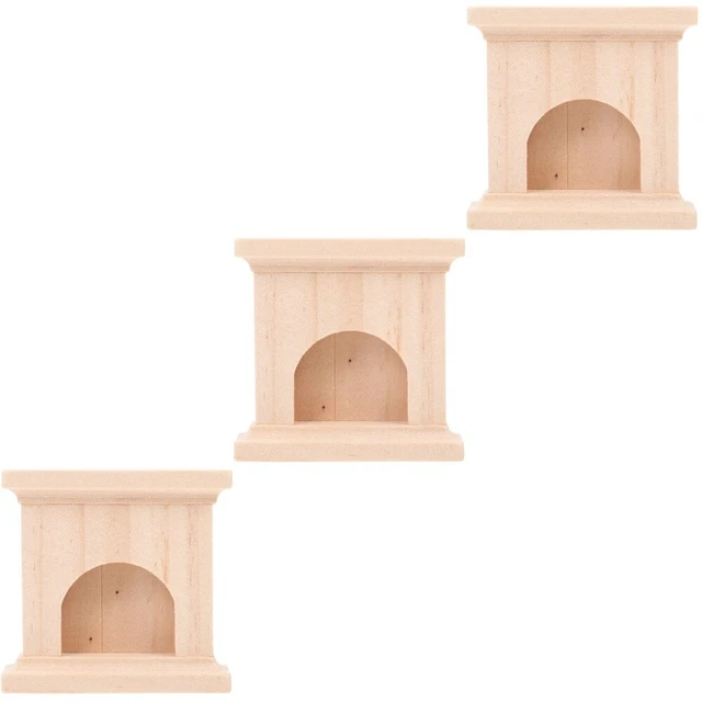 3 PIEZAS Modelo de chimenea Casa pequeña Decoración Accesorios en miniatura Decoraciones