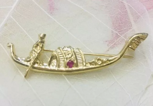 Silver Gold Plated Gondola Set With A Ruby As Seen On Gentleman Jack