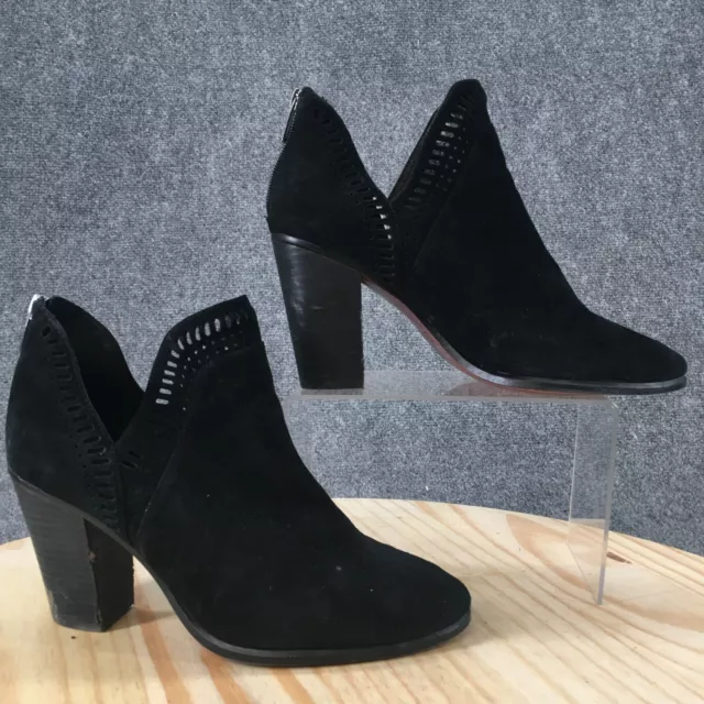 Vince Camuto Boots Womens 9 M Fileana Ankle Booties Black Suede Block Heels