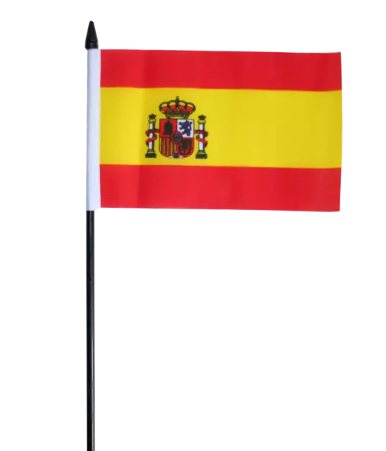 Spain Crest Small Hand Waving Flag 6" x 4"