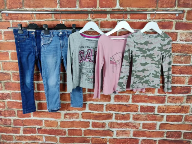 T-Shirt Top Mimetica Bambini Bundle Età 4-5 Anni Zara Next Gap Jeans 110Cm