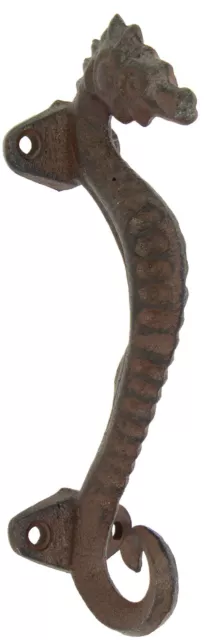 Nautical Beach Ocean Rustic Door Cabinet Pull Cast Iron Seahorse Handle