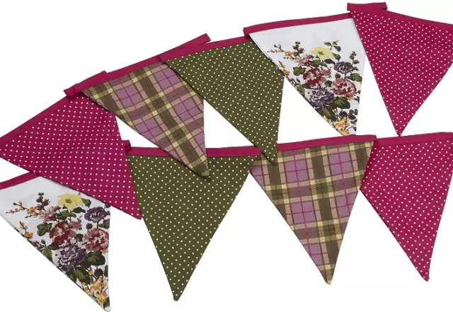 Katie Alice “Highland Fling” Tartan Floral 100% Cotton Bunting 5m long