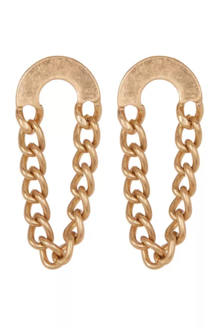 Nordstrom Melrose and Market Antique GOLD Arch Chain Drop Earrings NWT 45