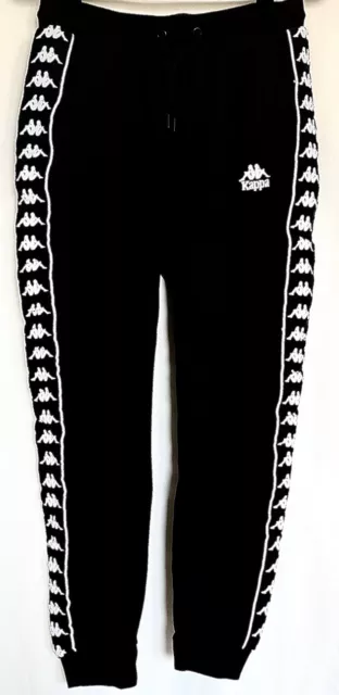 Kappa joggers Pants Black White Tapered Leg Logo Sweatpants Jogger Casual