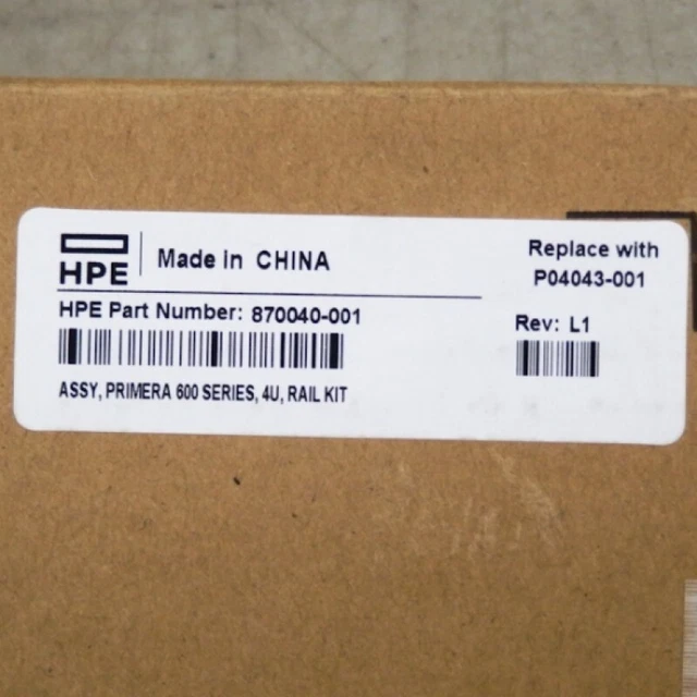 HPE Rail Mounting Kit Use for 4U Chassis HPE Kit Pn: 870040-001