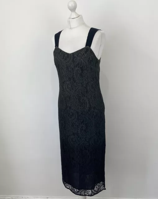 Sisley grünes Spitzenkleid Benetton Gr. 42/10 UK Damen