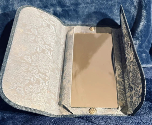 Vintage Luggage Piece With Mirror In Blue