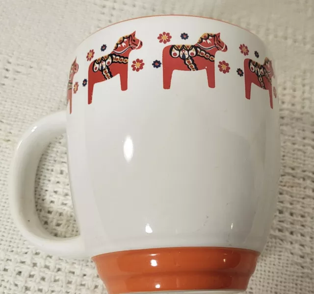 Orange Bergquist Dala Horse Cup Dalahäst Parade made in Sweden