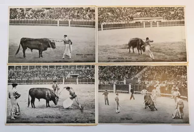 Lot Of 4 Old Original Postcards - Matador, Corida - V. B. Cumbo - Gibraltar