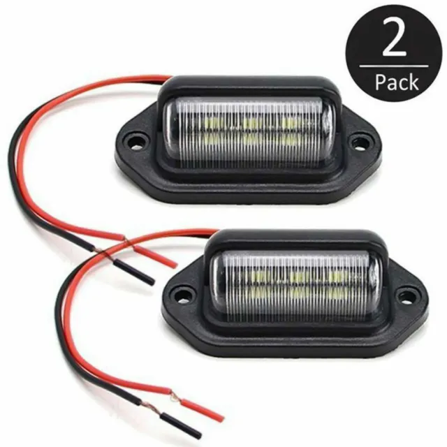 2X Universal LED License Number Plate Lights Lamps for Truck SUV Trailer Lorry