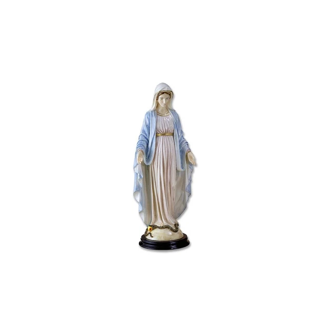 Statua Madonna Di Medjugorje In Polvere Di Marmo Bianco: 20 Cm, Lavorata A Mano, Dettagli Curati