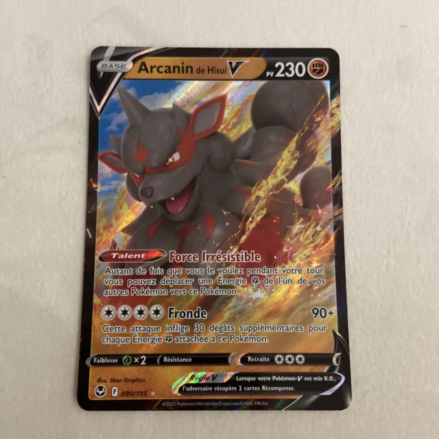 Carte Pokémon Arcanin de Hisui V 090/195 EB12 Tempête Argentée FR NEUF