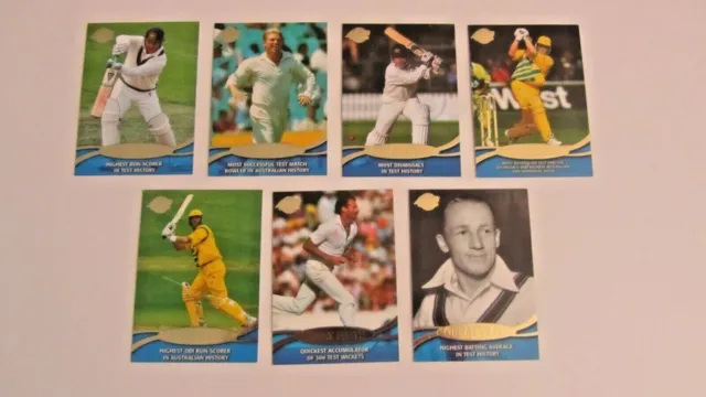 Cricket Cards Topps ACB Gold - Great Feats 7 Card Set (2000)