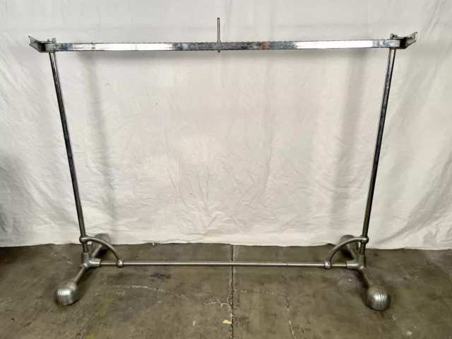 ••RARE Vintage Deco Henry Hanger Co. NY Chrome Coat Clothing Rack Retail Fixture