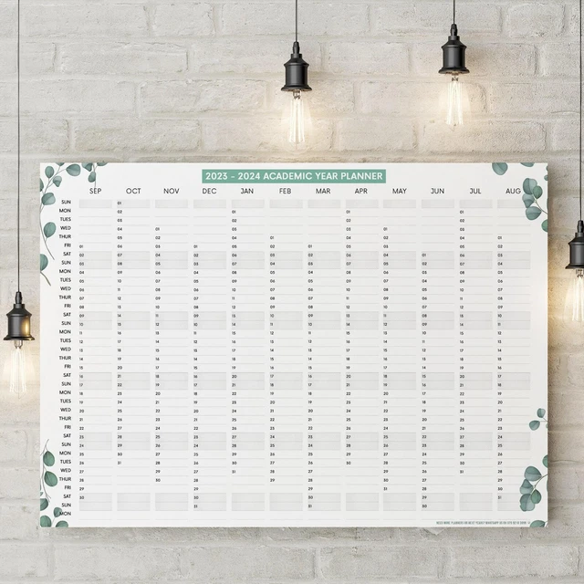 ACADEMIC MID YEAR 20232024 Calendar Wall Home School Office Year