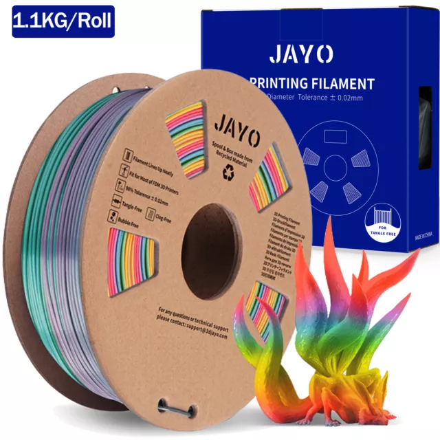 JAYO 3KG PETG White 1.75MM Filament 3D Printer 1.1KG Roll High Toughness  ±0.02MM