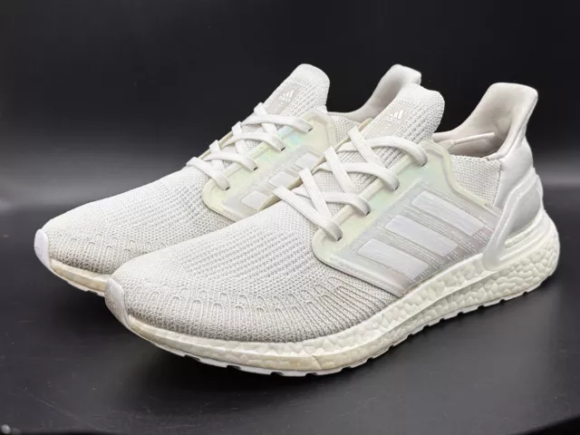 2020 Adidas Ultra Boost 20 White Iridescent Running Sneakers Size 11 FW8721