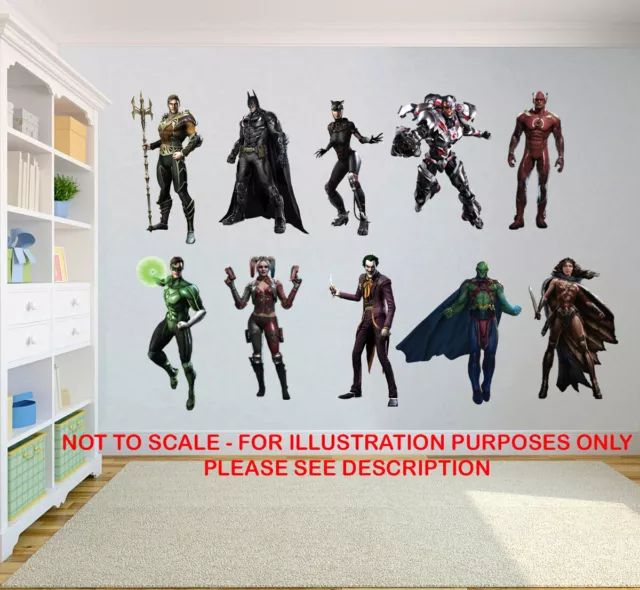 Superhero Dc Justice League Kids Wall Sticker Decal Gift Bedroom Boys Girls Art