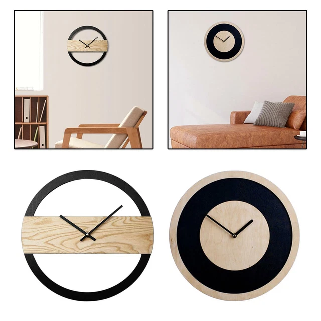 Horloge murale en bois Design moderne ronde à piles pour la maison de salon