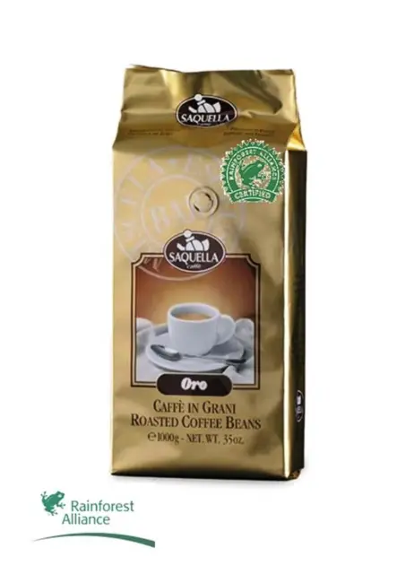 Saquella Espresso Selezione Oro Exclusiv Bar Rainforest 1 Kg ganze Bohne