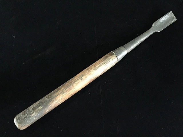 I1233 32cm Japanese Long Chisel TSUKI NOMI Vintage Wood Working Carpenter's Tool