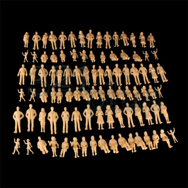 100 pcs G Scale Architectural Human Figures Sitting Standing 1:25 1:24 Miniature