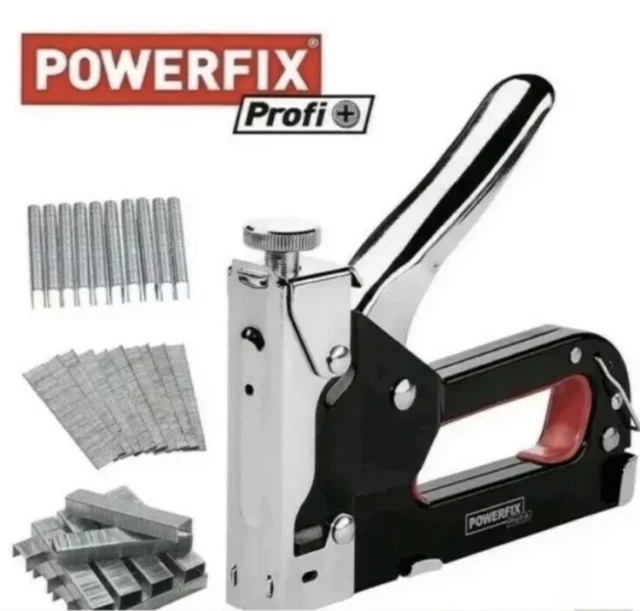 POWERFIX PROFI+ HANDHELD Stapler Set With Carry Case & Staples £9.99