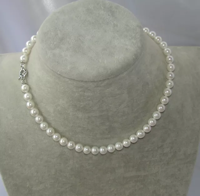 Clásico Collar En Perlas Blancas Natural, Gargantilla, Elegante de Mujer