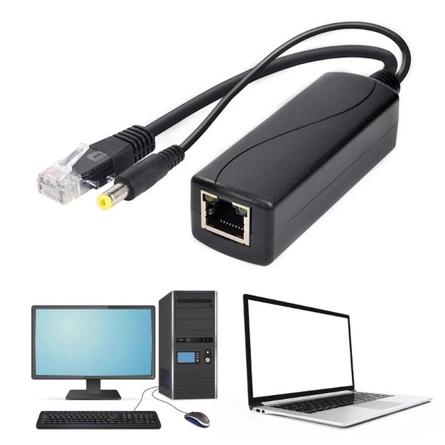 POE PASSIVE POWER 30W RJ45 5.5x2.1mm Over Ethernet Adapter Cable POE ...