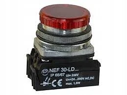 Rote Signallampe 30 mm NEF30 LDC 24 V-230 V Promet /#8 W0OR 3839