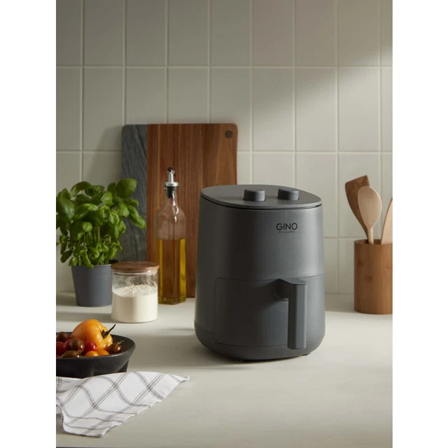 GINO D'ACAMPO GREY 3L Manual Air Fryer Soft Touch Non-Stick Auto Shut