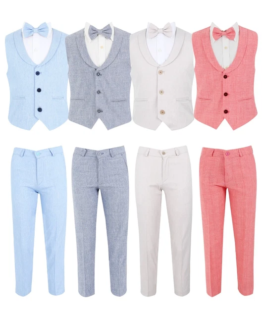 Costume in vita bambino biancheria matrimonio formale set di 4 pezzi 2