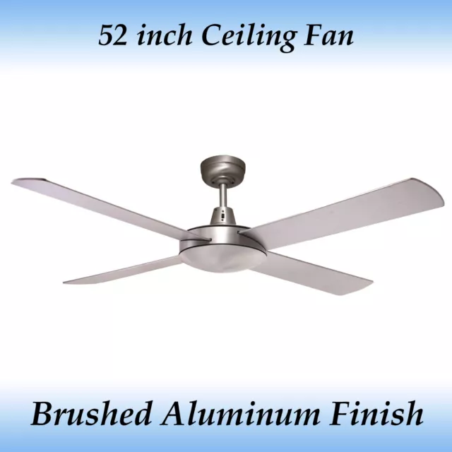 Genesis 52 inch 4 Blade Brushed Aluminium Ceiling Fan