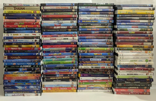 Lot of 130 Walt Disney DVDs Bluray CD Lion King, Sleeping Beauty,Jungle book