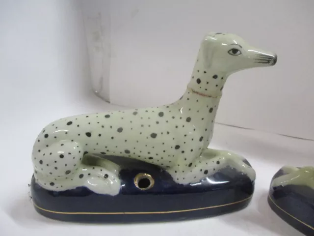 Pair of Vintage Staffordshire? England Dalmatian Dog Pen Quill Holders 2